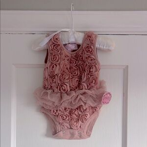 Pink Rosette Baby Onesie